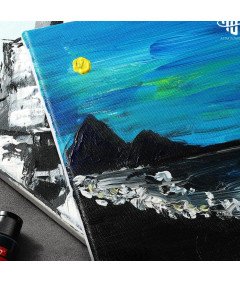 Farby Akrylowe Zestaw Szybkoschnące Wodoodporne Czarne 60 ml 24 szt