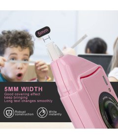 Długopisy Ścieralne z Gumką Korektory w Taśmie dla Dzieci Zestaw 6szt