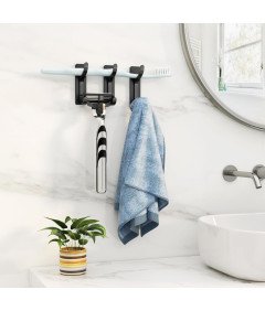 Zestaw 4 szt Samoprzylepne Haki Ścienne Stal Nierdzewna 6 kg Czarne