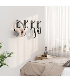 Zestaw 4 szt Samoprzylepne Haki Ścienne Stal Nierdzewna 6 kg Czarne