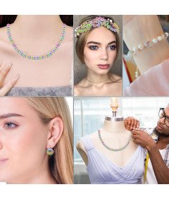 Zestaw 1890 Kolorowych Koralików Perłowych Do Biżuterii Bransoletek