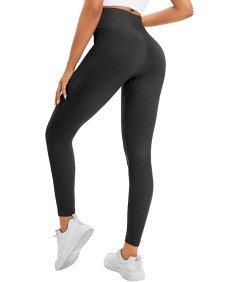 Legginsy Damskie Push-Up Sportowe Z Wysokim Stanem Fitness Czarne L