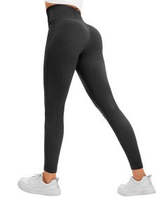 Legginsy Damskie Push-Up Sportowe Z Wysokim Stanem Fitness Czarne M