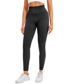 Legginsy Damskie Push-Up Sportowe Z Wysokim Stanem Fitness Czarne M
