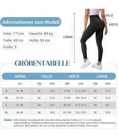 Legginsy Damskie Push-Up Sportowe Z Wysokim Stanem Fitness Czarne M