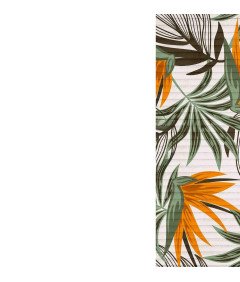 DreamRoots Velur tkanina z motivom listov Bela 1 m x 140 cm