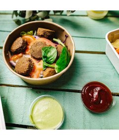 Miska Kartonowa Kompostowalna 650 ml Brązowa do Zupy Sałatki 50 Sztuk