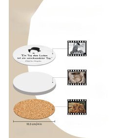 Zestaw Ceramicznych Podkładek Pod Kubek z Charlim Chaplinem 6 Sztuk