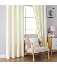 Zasłony Zaciemniające Termiczne 2 sztuki 132x225cm Biała Kość Słoniowa