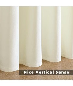 Zasłony Zaciemniające Termiczne 2 sztuki 132x225cm Biała Kość Słoniowa