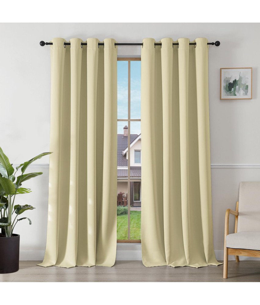 Zasłony Zaciemniające Termiczne 2 sztuki Beżowe 245x140 cm z Przelotkami