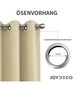 Zasłony Zaciemniające Termiczne 2 sztuki Beżowe 245x140 cm z Przelotkami