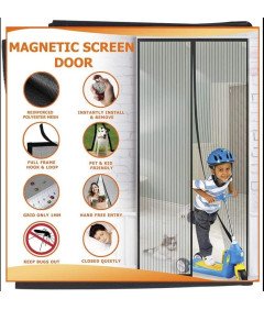 Magnetyczne Drzwi Moskitierowe 110x240cm Automatyczne Zamykanie