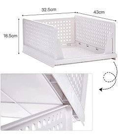 Organizery do Szafy Kosze Szuflady Składane Pudełka Zestaw 8 Sztuk Białe