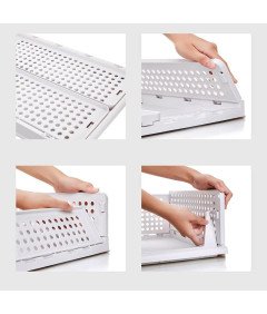 Organizery do Szafy Kosze Szuflady Składane Pudełka Zestaw 8 Sztuk Białe