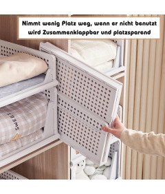 Organizery do Szafy Kosze Szuflady Wysuwane Składane Zestaw 3 Sztuk Białe