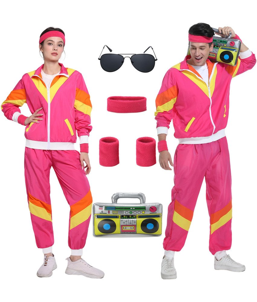 Strój Kostium Przebranie Retro Lata 80 Akcesoria Dres Treningowy XXL