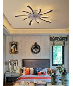 Wentylator Sufitowy z Oświetleniem LED 52 W Czarny 6 Trybów Ultracichy