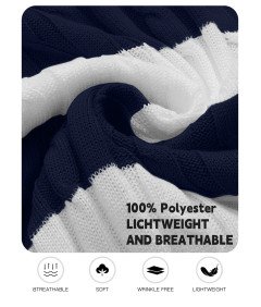 HYPESTFIT Męska Koszulka Polo z Krótki Rękaw w Elegancka Paski Granatowa M