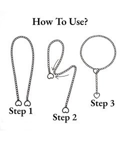 Damski Naszyjnik Punkowy z Sercem Gotycki Choker Punk Y2K Czarny 80 cm