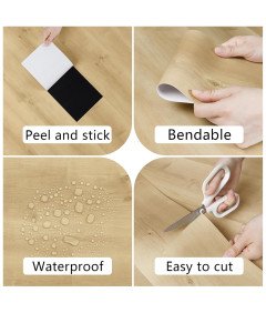 Samoprzylepna Podłoga Winylowa 90 x15 cm 24 Naklejek Podłogowych