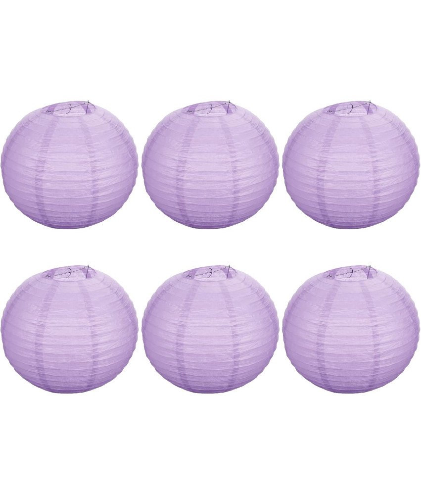 Zestaw 6 Okrągłych Składanych Wiszących Lampionów na Imprezę Festiwal
