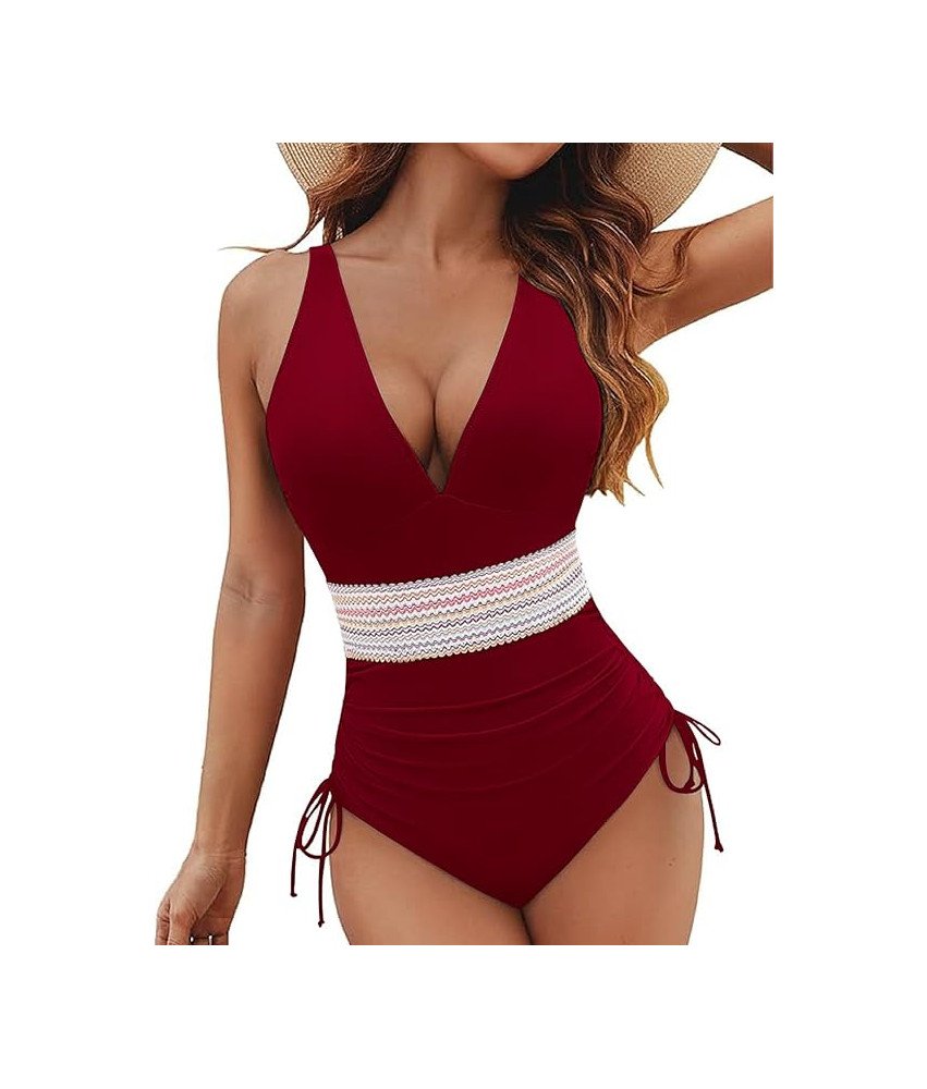 Strój Kąpielowy Damski Jednoczęściowy z Wysokim Stanem Wyszczuplający S