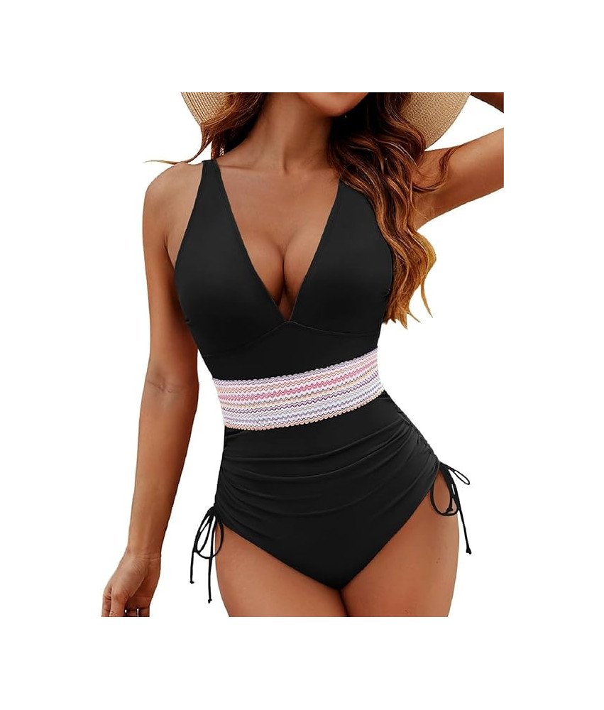 Strój Kąpielowy Damski Jednoczęściowy z Wysokim Stanem Wyszczuplający M