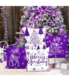 Komplet 4 božičnih vzglavnikov Miaikoe 55x55 cm lila