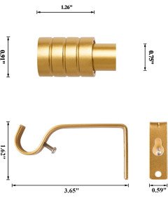 Karnisz Złoty z Podziałką Regulowany do Zasłon 76 cm–310 cm Salon Sypialnia
