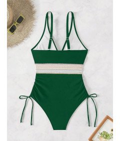 Strój Kąpielowy Damski Jednoczęściowy z Wysokim Stanem Wyszczuplający XXL