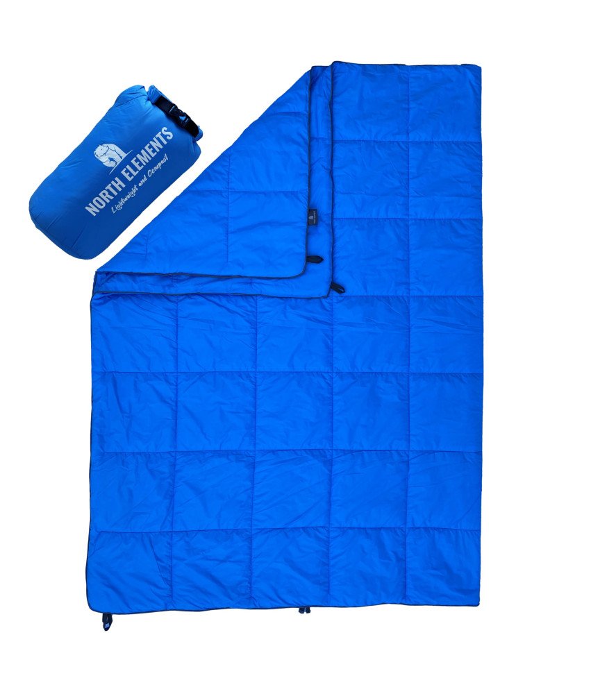 NORTH ELEMENTS Koc Kempingowy Składany Wodoodporny 200x140 cm Niebieski