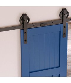 Skysen System do Drzwi Przesuwnych Okucia Stal Węglowa Czarny 228 cm