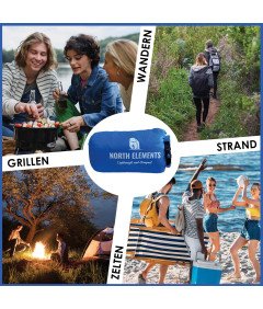 NORTH ELEMENTS Koc Kempingowy Składany Wodoodporny 200x140 cm Niebieski