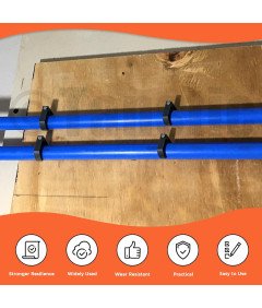 50 Sztuk Półzacisków Typu J z Gwoździem do Rur PEX Czarne Mocowanie Rur