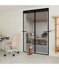 Moskitiera Magnetyczna na Drzwi Balkonowe Tarasowe Czarna 85 x 215 cm