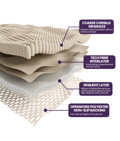 Mata Dywanik Łazienkowy z Frędzlami Antypoślizgowy Khaki Beżowy 60 x 110 cm