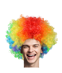 Peruka Afro Kręcone Przebranie Strój Disco Klown Akcesoria Unisex Kolorowa
