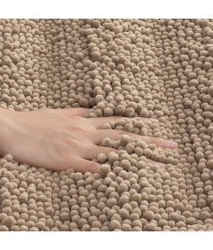 Mata Dywanik Łazienkowy z Frędzlami Antypoślizgowy Khaki Beżowy 60 x 110 cm