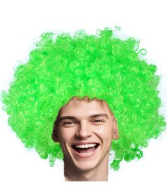 Peruka Afro Kręcone Przebranie Strój Disco Klown Akcesoria Unisex Zielona