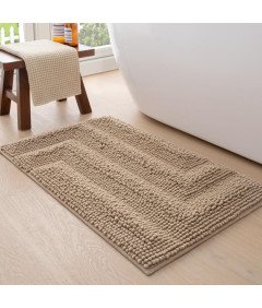 Mata Dywanik Łazienkowy z Frędzlami Antypoślizgowy Khaki Beżowy 60 x 110 cm