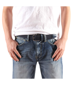 Pasek do Spodni Pleciony Rozciągliwy Elastyczny Unisex Granatowy 120 cm