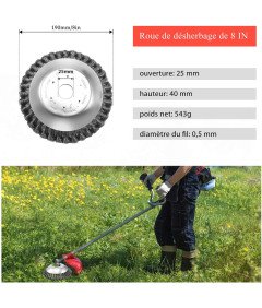 Viabrico Szczotka do Przycinania Chwastów do Kos Spalinowych Otwór 25,4 mm