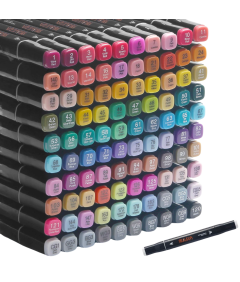Profesjonalne Markery Alkoholowe Dwustronne Permanentne DIY 100 Kolorów