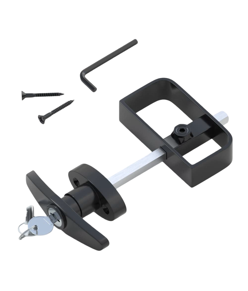 Zamek do Drzwi Szopy Składzika Uchwyt Typu T Zestaw Klucze 14 cm