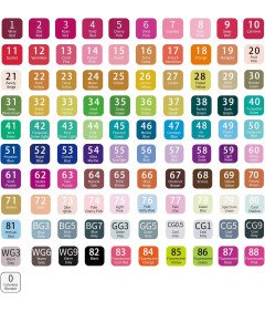 Profesjonalne Markery Alkoholowe Dwustronne Permanentne DIY 100 Kolorów