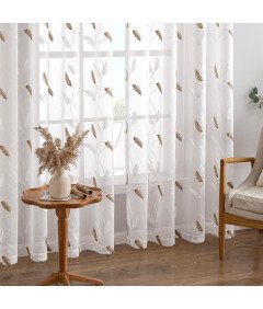 Zasłony Firanki z Woalu na Przelotkach Przezroczyste 260x140 cm 2 Sztuki