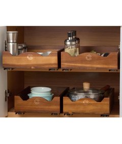 Szuflada Teleskopowa Półka Wysuwana Wkład Do Szafki Drewniana Vintage 25 cm