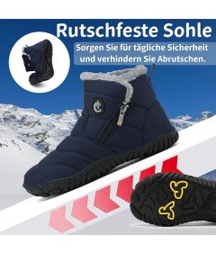 CELANDA Buty Zimowe Męskie Śniegowce Antypoślizgowe Ciepłe Granatowe 46 EU