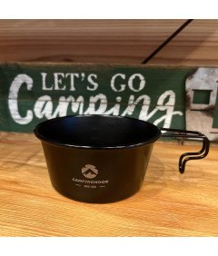 Kubek Kempingowy ze Stali Nierdzewnej 450 ml Głęboki 2 Sztuki Czarny